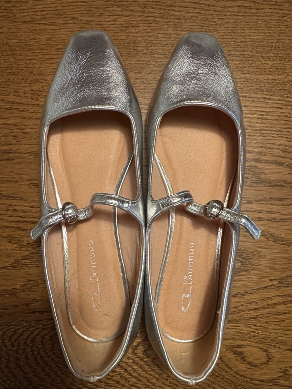 CL by Laundry Metallic Silver Mary Jane Flats